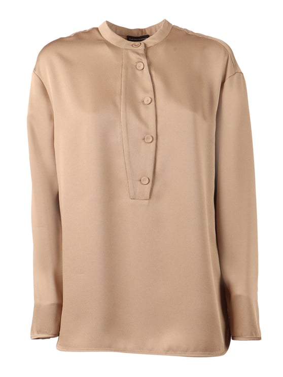 Emporio Armani Silky Band Collar Shirt