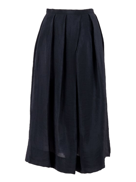 Emporio Armani Black Flared Soft Pleated Skirt