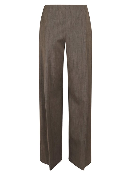 Emporio Armani Wide-Leg Tailored Trousers with Melange Effect