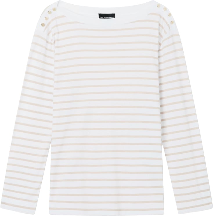 Emporio Armani Striped Modal Jersey Boat Neck Sweater