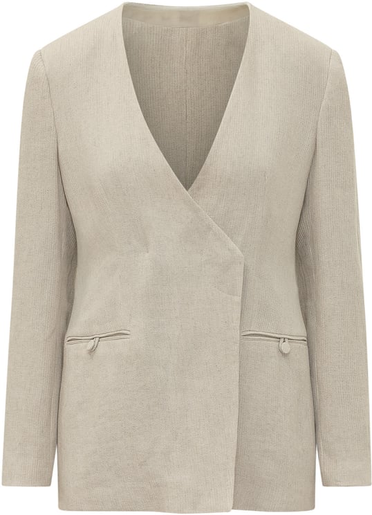 Emporio Armani Blazer con Scollo a V e Tasche