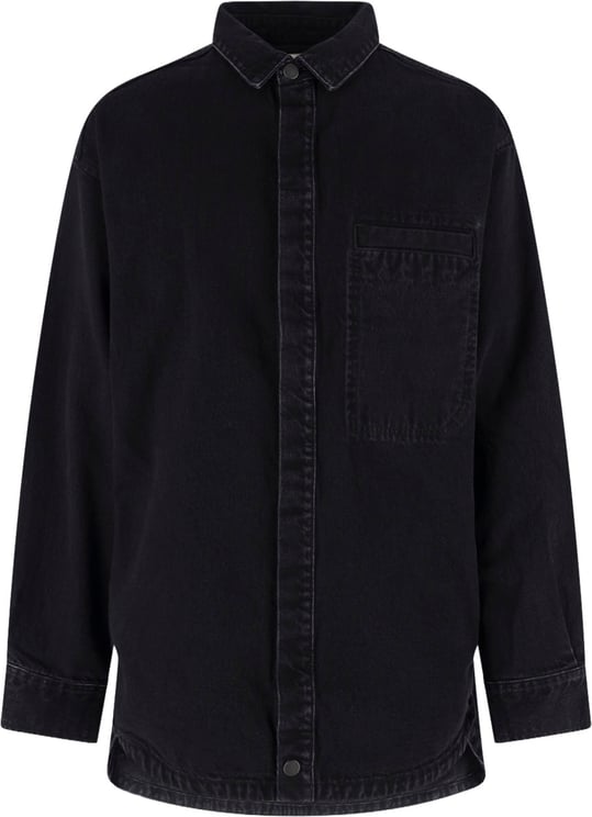 Entire Studios Black Long-Sleeve Concealed Button Shirt