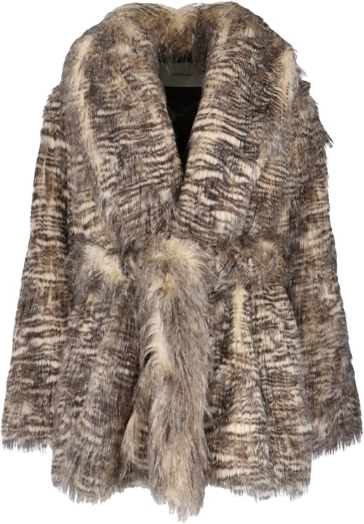 Entire Studios Textured Faux Fur Jacket With Striped Pattern