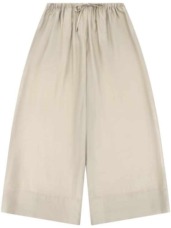 Entire Studios Cropped Wide-Leg Trousers with Elastic Waistband and Drawstring