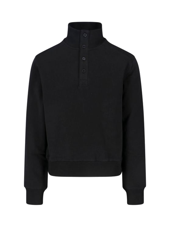 Entire Studios Black Port High-Collar Cotton Sweatshirt