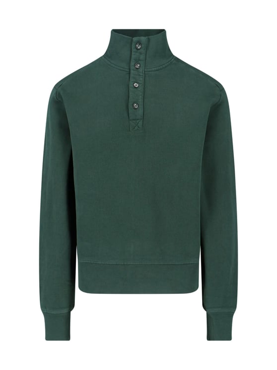 Entire Studios Green Port High-Collar Cotton Sweatshirt