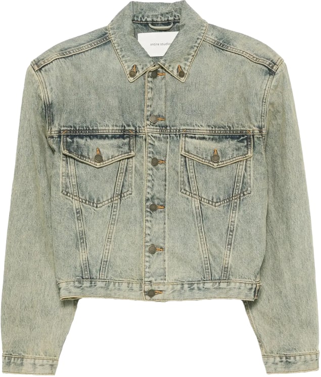 Entire Studios Shrunken Denim Jacket Surface Wave