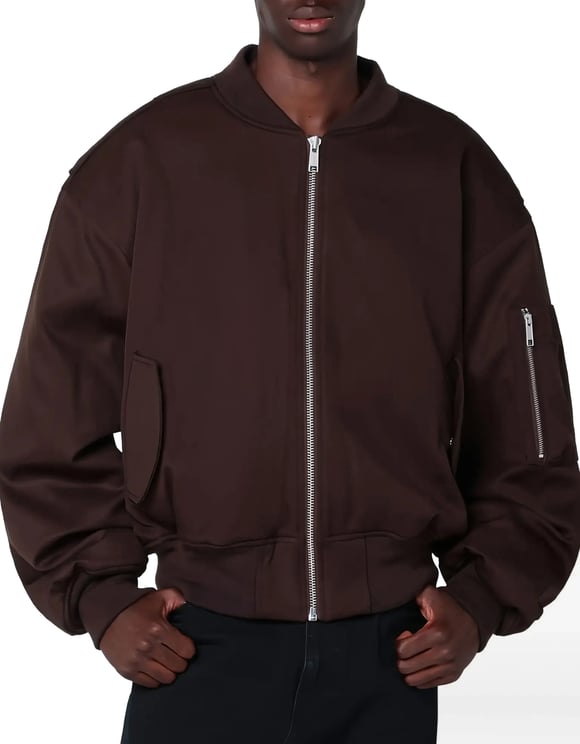 Entire Studios Cropped Broad Bomber Suiting Dark Brown