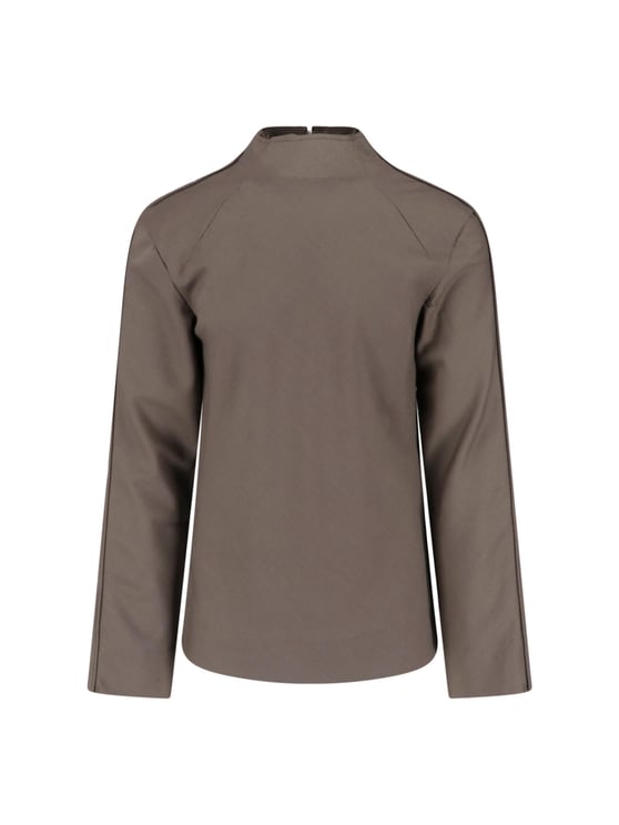 Entire Studios Beige Boxy High Neck Top