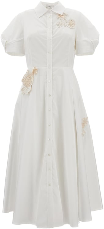 Erdem Cotton Midi Dress With Appliqués