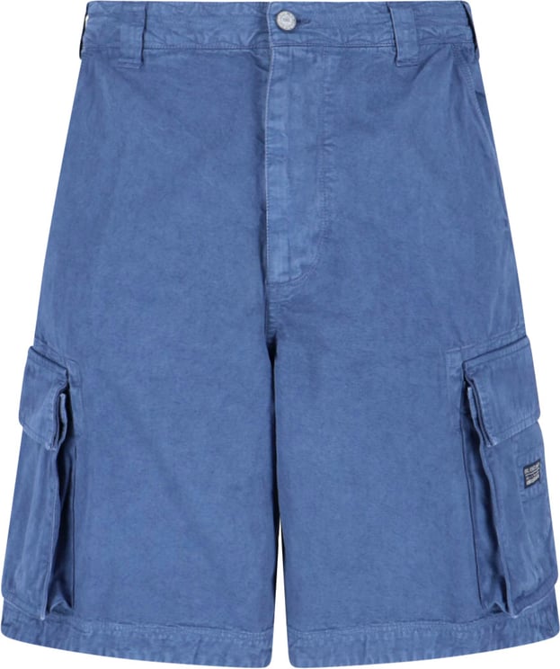 ERL Mid-Waist Blue Cotton Cargo Shorts