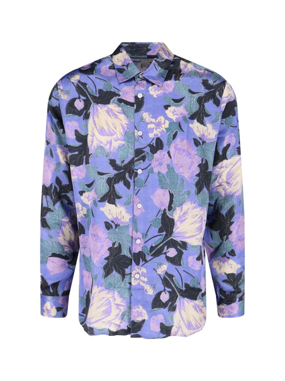 ERL Floral Pattern Viscose Shirt With Classic Collar