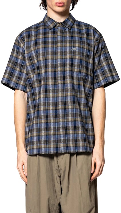 ERL GREY CHECK SHORT SLEEVE SHIRT WOVEN