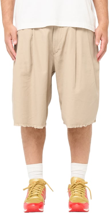 ERL PLEATED CHINO SHORTS WOVEN BEIGE