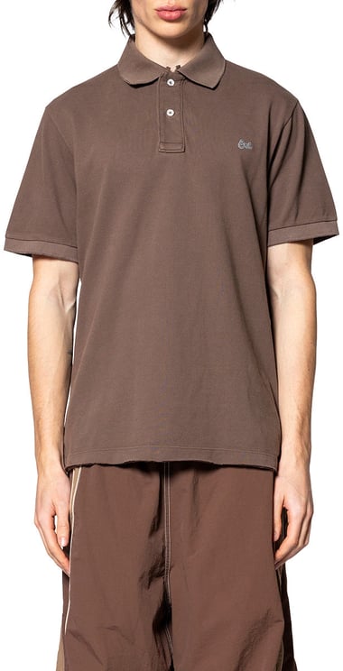 ERL POLO TEE KNIT BROWN