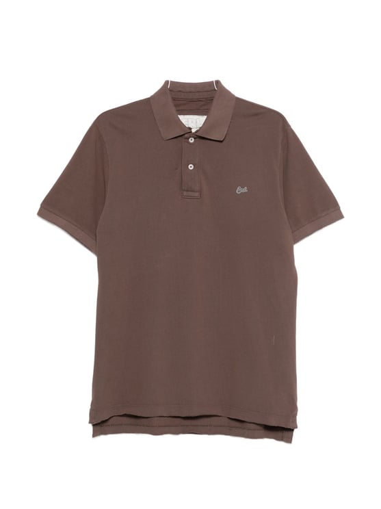 ERL Brown Embroidered Logo Polo Shirt