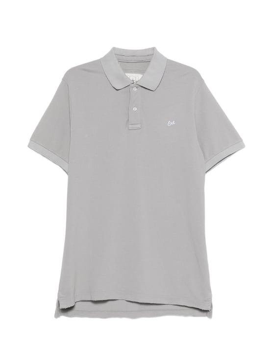 ERL Textured Grey Embroidered Polo Shirt