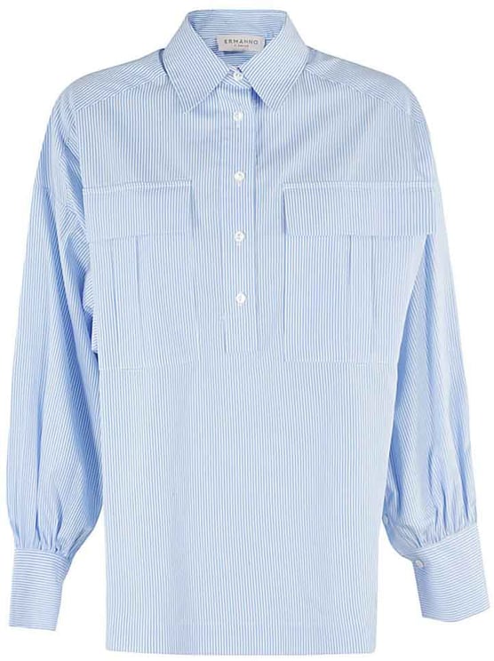 Ermanno Firenze Oversized Striped Cotton Poplin Shirt