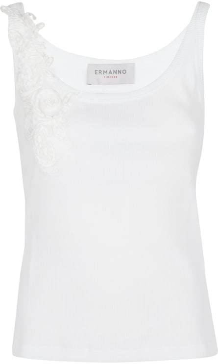 Ermanno Firenze Scoop Neck Tank Top White