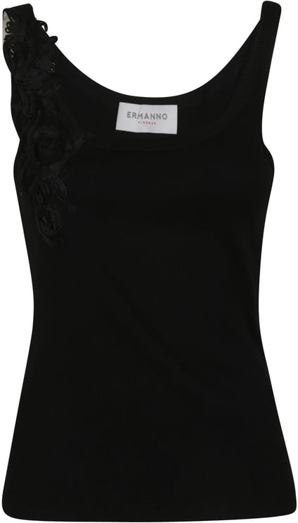 Ermanno Firenze Scoop Neck Tank Top Black