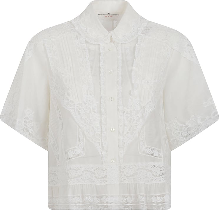 Ermanno Scervino Cropped Shirt with Delicate Lace Design