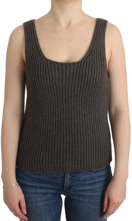 Ermanno Scervino Ermanno Scervino Gray Knit Top Knitted Sweater Merino Wool
