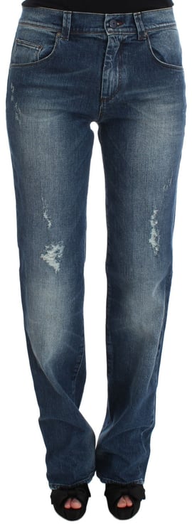 Ermanno Scervino Ermanno Scervino Blue Wash Cotton Blend Slim Fit Jeans