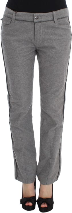 Ermanno Scervino Ermanno Scervino Gray Cotton Straight Fit Casual Pants