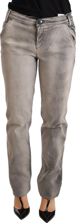 Ermanno Scervino Ermanno Scervino Gray Washed Low Waist Skinny Trouser Cotton Jeans