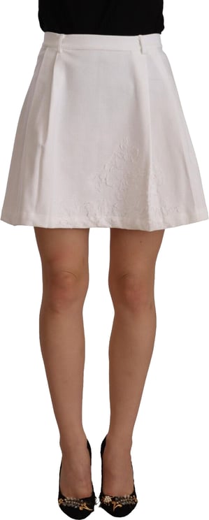 Ermanno Scervino Ermanno Scervino White High Waist A-line Mini Cotton Skirt
