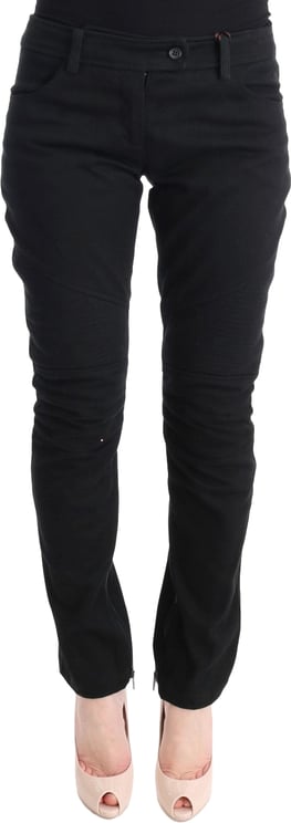 Ermanno Scervino Ermanno Scervino Black Cotton Slim Fit Casual Pants