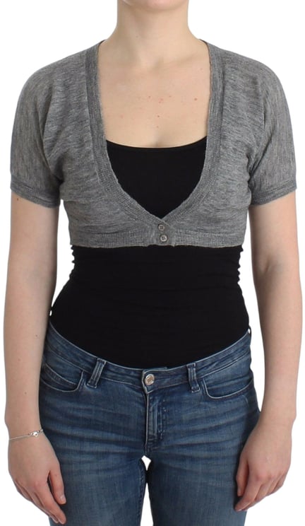 Ermanno Scervino Ermanno Scervino Lingerie Knit Gray Bolero Sweater Cardigan