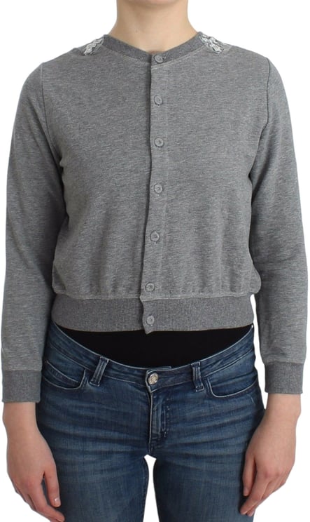 Ermanno Scervino Ermanno Scervino Lingerie Gray Lace Sweater Cardigan Top
