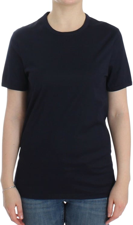 Ermanno Scervino Ermanno Scervino Lingerie Blue Crewneck Cotton Logo T-shirt