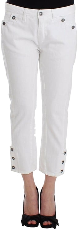 Ermanno Scervino Ermanno Scervino White Cropped Jeans Denim Pants Branded Capri