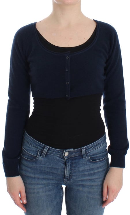 Ermanno Scervino Ermanno Scervino Blue Cashmere Cardigan Sweater