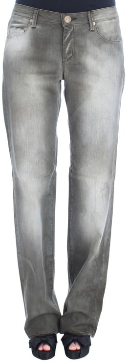 Ermanno Scervino Ermanno Scervino Gray Cotton Blend Loose Fit Boyfriend Jeans