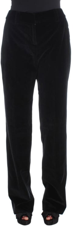 Ermanno Scervino Ermanno Scervino Black Velvet Cotton Straight Legs Pants
