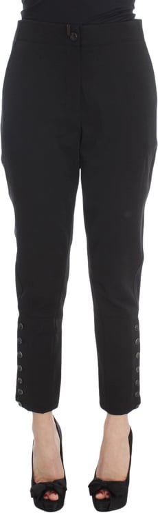 Ermanno Scervino Ermanno Scervino Black Cotton Blend Capri Cropped Pants
