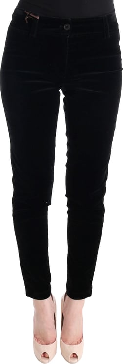 Ermanno Scervino Ermanno Scervino Black Viscose Blend Velvet Cropped Pants