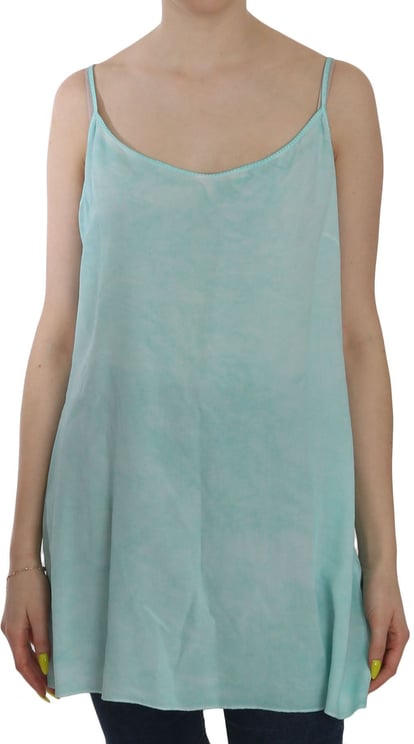 Ermanno Scervino Ermanno Scervino Blue Sleeveless Spaghetti Dress Blouse