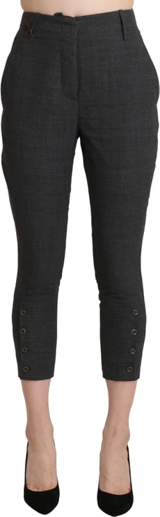 Ermanno Scervino Ermanno Scervino Gray High Waist Capri Cropped Cotton Pants