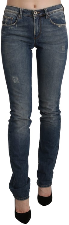 Ermanno Scervino Ermanno Scervino Blue Washed Mid Waist Skinny Denim Jeans
