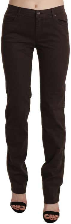 Ermanno Scervino Ermanno Scervino Brown Mid Waist Skinny Slim Trouser Cotton Jeans