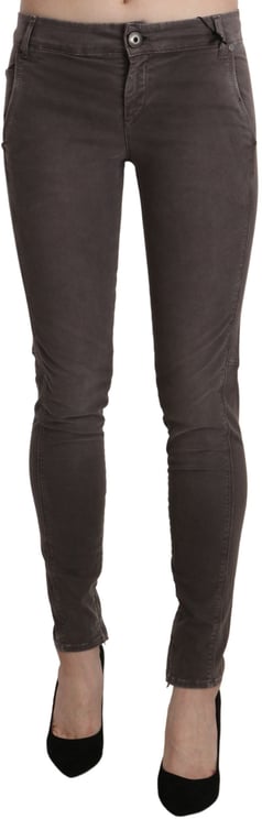 Ermanno Scervino Ermanno Scervino Brown Low Waist Skinny Slim Trouser Cotton Jeans
