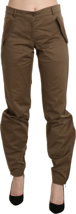 Ermanno Scervino Ermanno Scervino Brown Mid Waist Straight Cotton Pants