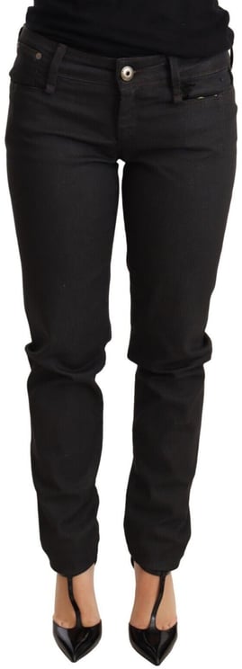 Ermanno Scervino Ermanno Scervino Black Low Waist Skinny Slim Trouser Cotton Jeans