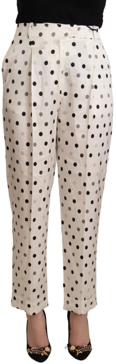 Ermanno Scervino Ermanno Scervino White Polka Dotted High Waist Tapered Pants
