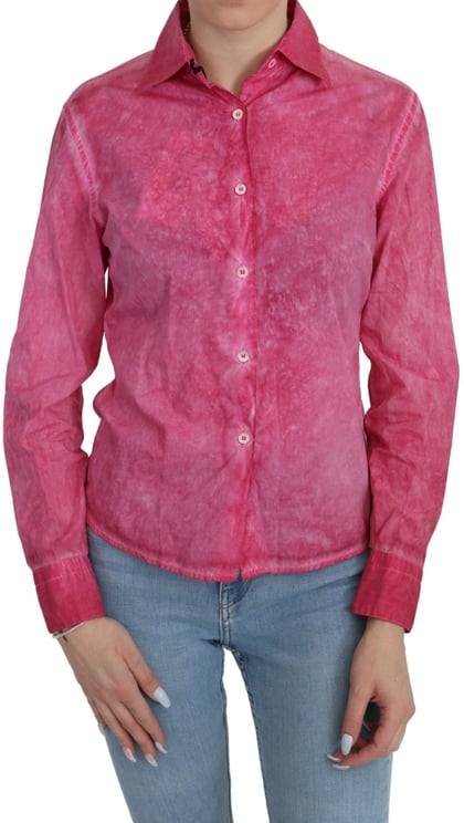 Ermanno Scervino Ermanno Scervino Pink Collared Long Sleeve Shirt Blouse Top