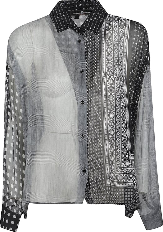 Ermanno Scervino Patterned Sheer Shirt with Button-Down Front